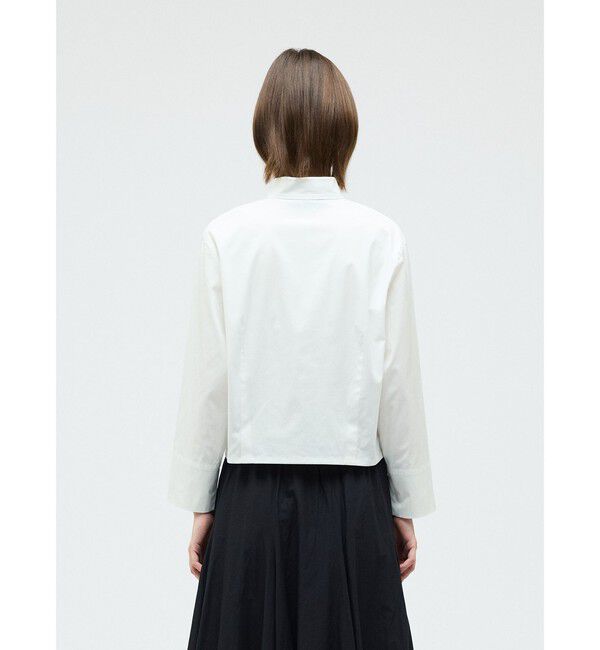 mizuiro ind「mizuiro ind スタンドカラーショートシャツ」|シャツ・ブラウス|