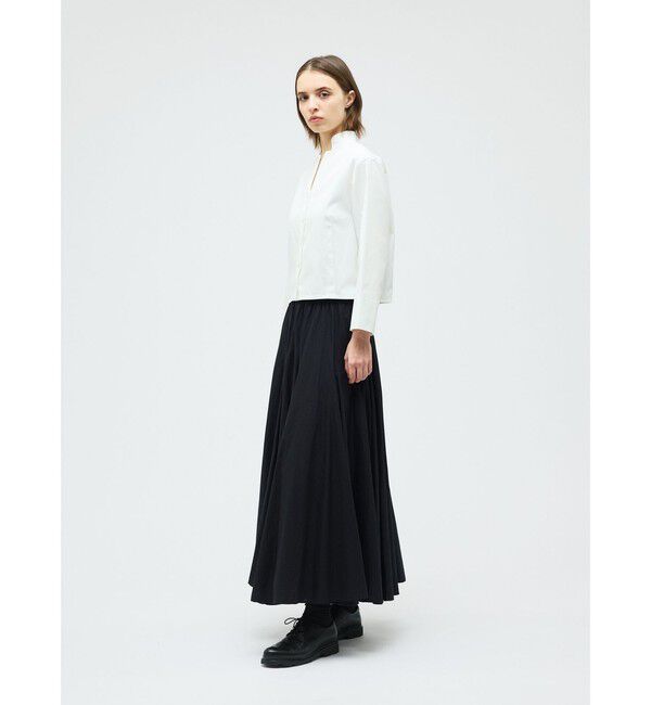 mizuiro ind「mizuiro ind スタンドカラーショートシャツ」|シャツ・ブラウス|