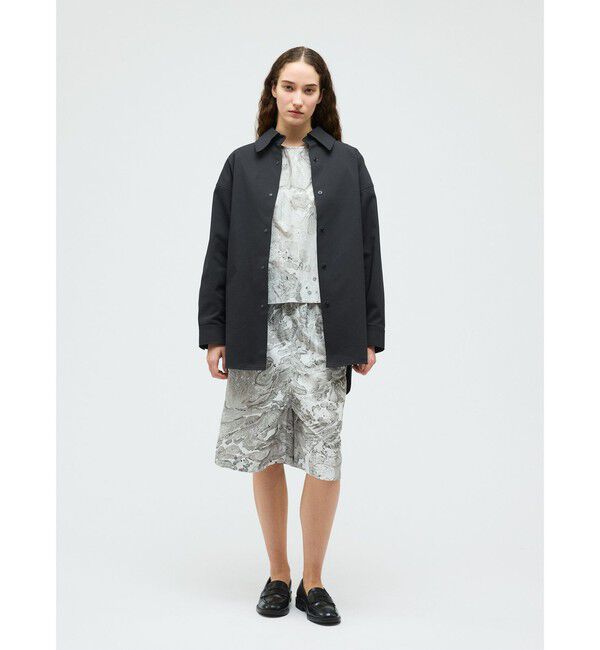 mizuiro ind「mizuiro ind ダブルクロスワイドシャツブルゾン」|その他|