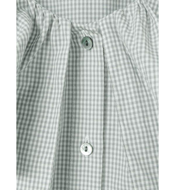 mizuiro ind「mizuiro ind チェックフリルギャザーカラーシャツ」|シャツ・ブラウス|