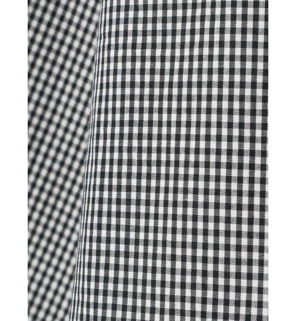 mizuiro ind「mizuiro ind チェックフリルギャザーカラーシャツ」|シャツ・ブラウス|