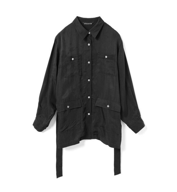 mizuiro ind「mizuiro ind キュプラフィールドシャツジャケット」|その他|ブラック