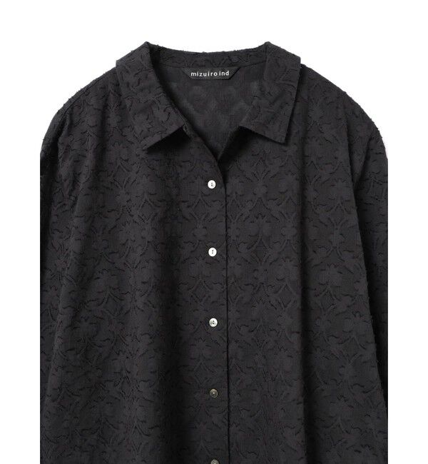 mizuiro ind「mizuiro ind ジャカードロングスリーブシャツ」|シャツ・ブラウス|