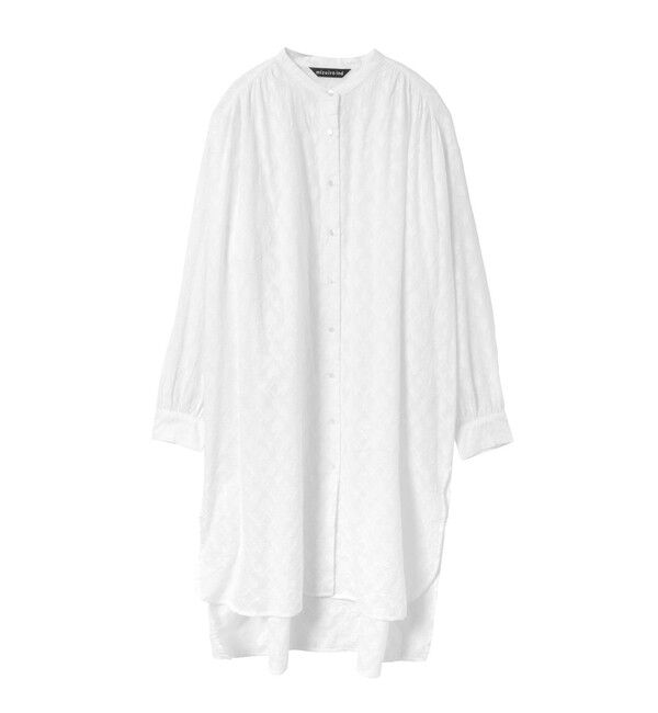 mizuiro ind「mizuiro ind ジャカードギャザーショルダーワンピース」|ワンピース|オフホワイト