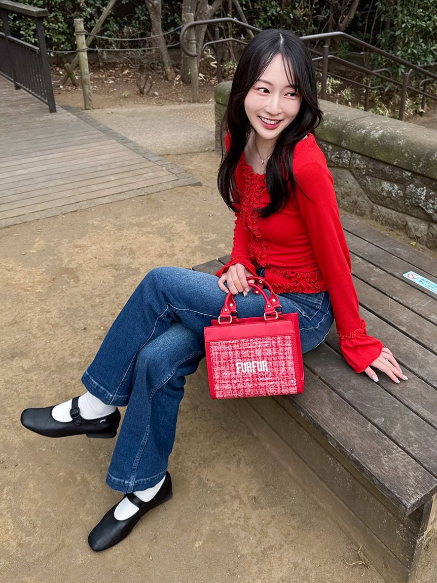 FURFUR「【限定カラー】ツイードロゴトートバッグ」|トートバッグ|