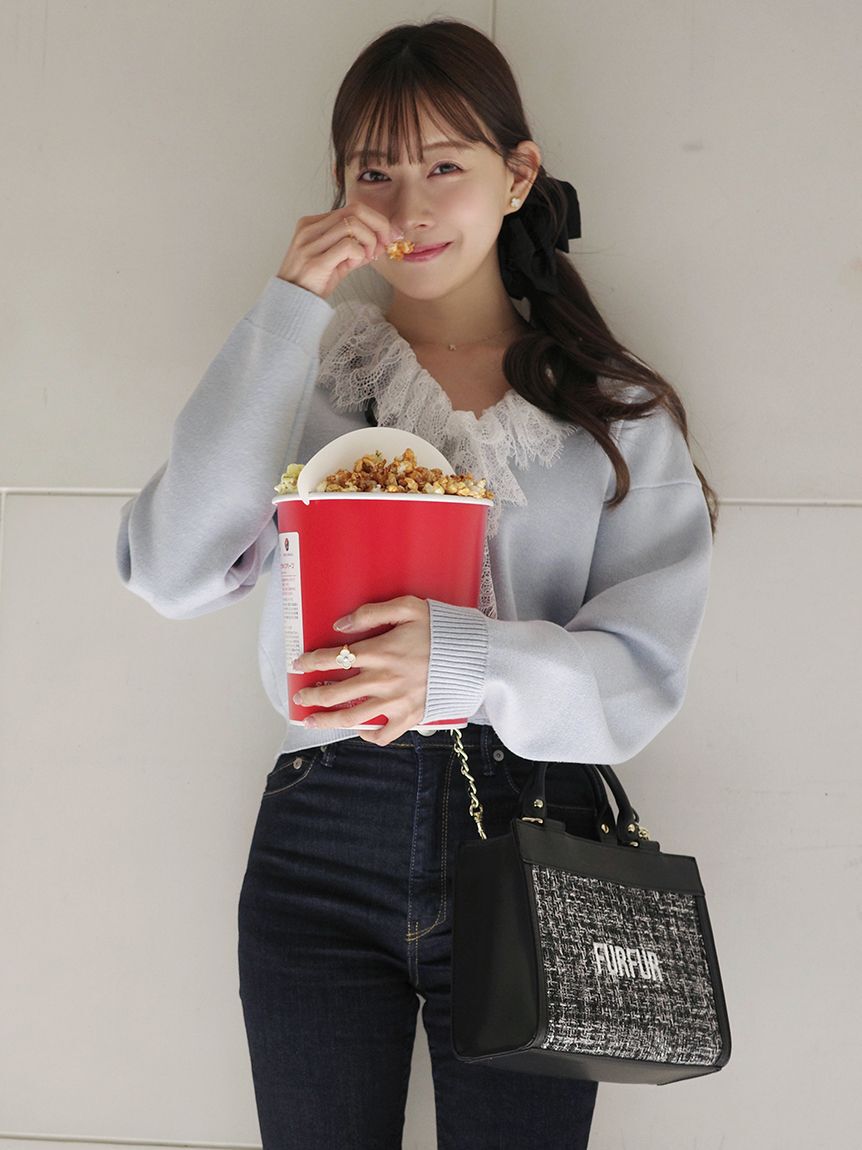 FURFUR「【限定カラー】ツイードロゴトートバッグ」|トートバッグ|