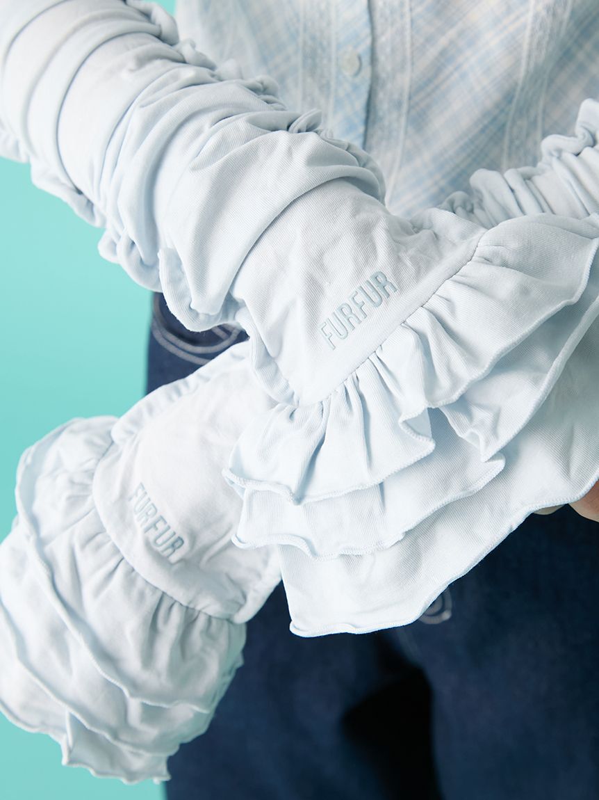 FURFUR「【UVカット】フリルアームカバー&ポーチセット」|手袋|