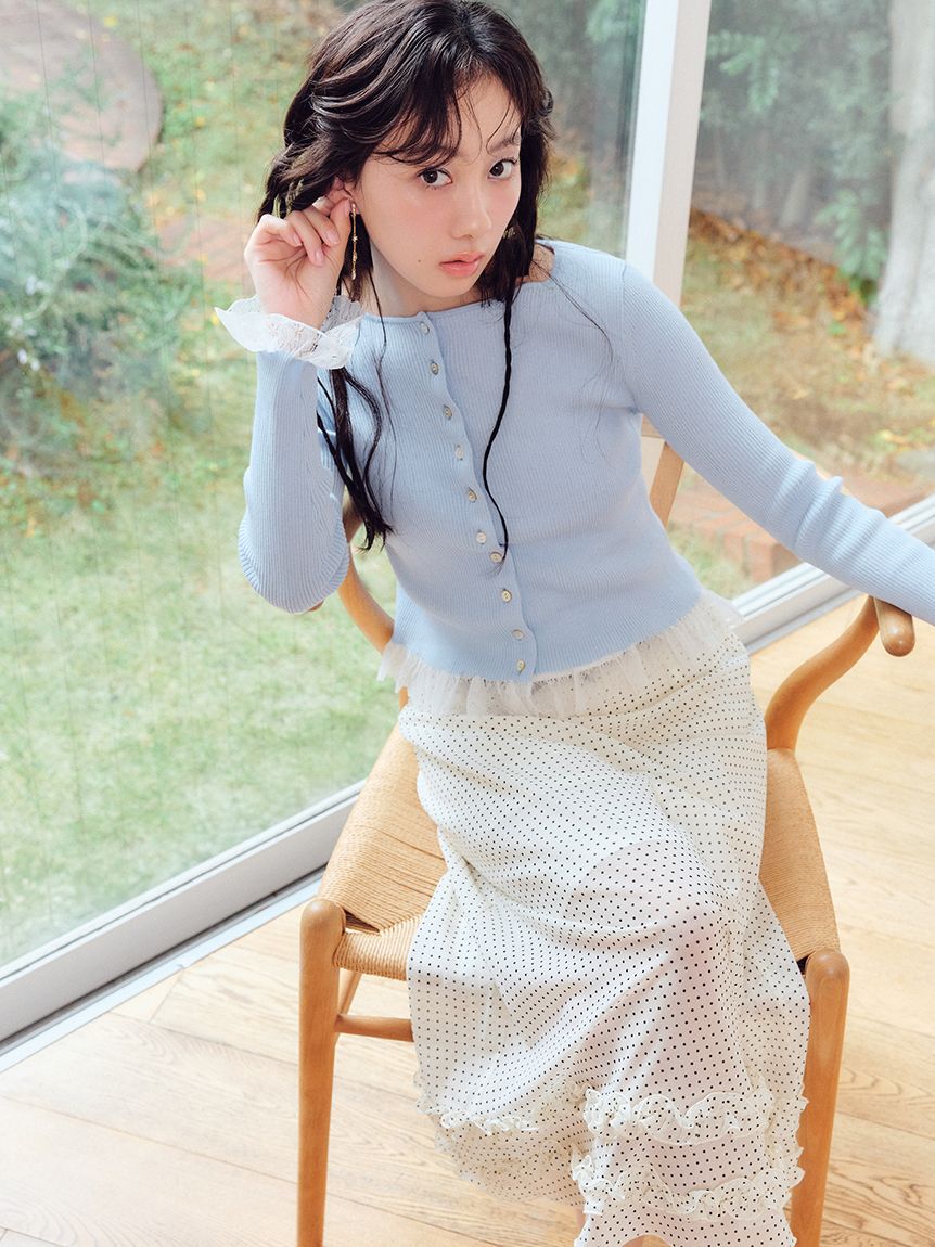 FURFUR「【UVカット】トリミングリブカーディガン【WEB限定カラー】」|カーディガン|