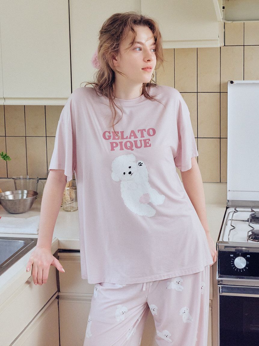 gelato pique「ドッグワンポイントTシャツ」|ルームウェア|