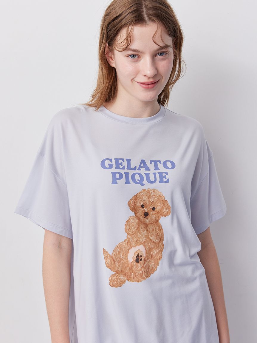 gelato pique「【ラッピング済み】ドッグワンポイントTシャツ&ロングパンツSET」|ルームウェア|