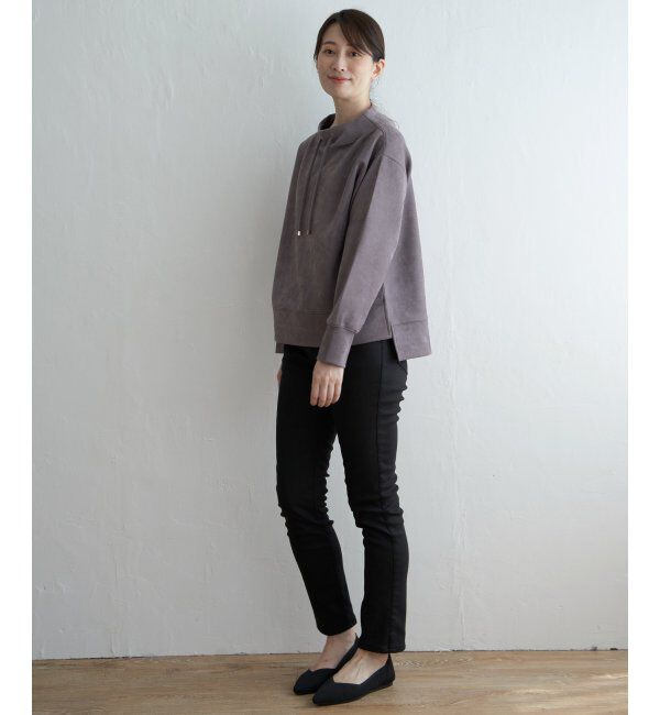 ikka「【親子おそろい】GOKU楽 カットスエードスピンドルプルオーバー」|パーカー|