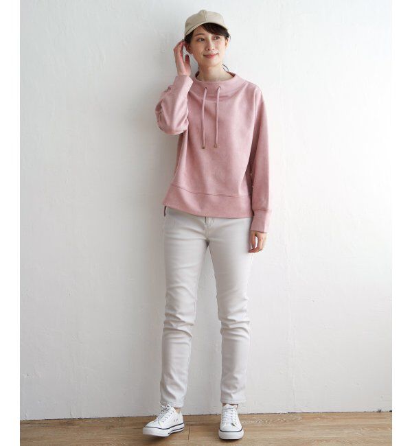 ikka「【親子おそろい】GOKU楽 カットスエードスピンドルプルオーバー」|パーカー|