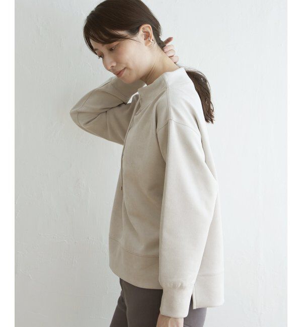 ikka「【親子おそろい】GOKU楽 カットスエードスピンドルプルオーバー」|パーカー|