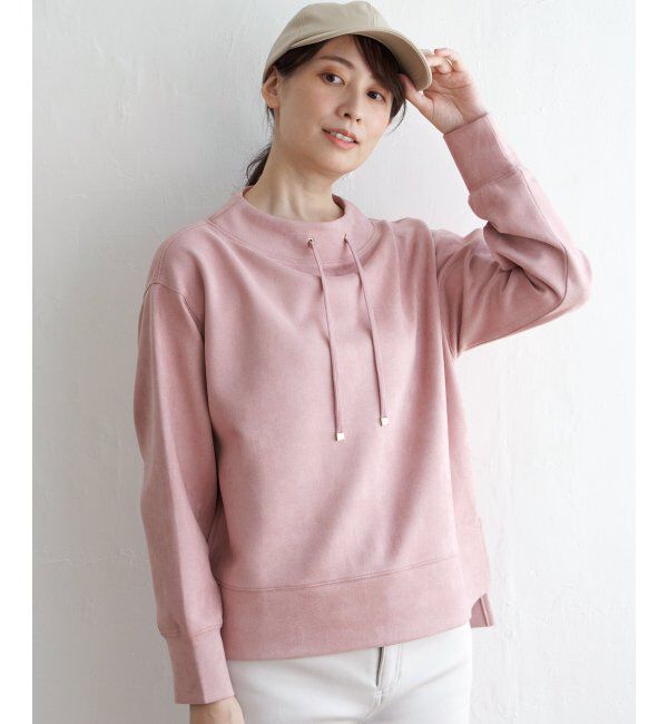 ikka「【親子おそろい】GOKU楽 カットスエードスピンドルプルオーバー」|パーカー|ピーチピンク