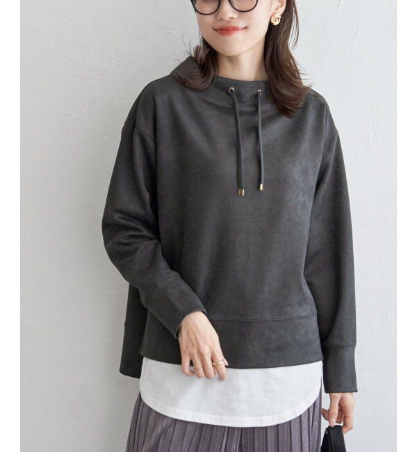 ikka「【親子おそろい】GOKU楽フェイクスエードスピンドルプルオーバー」|パーカー|