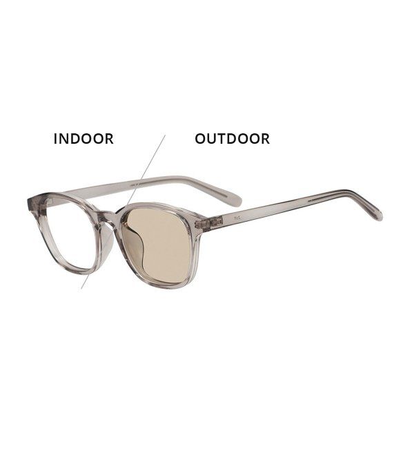  「【WEB限定】ウェリントン型 調光サングラス | カラーレンズ 軽量 紫外線対策 UVカット レンズの色が変わる」|サングラス|