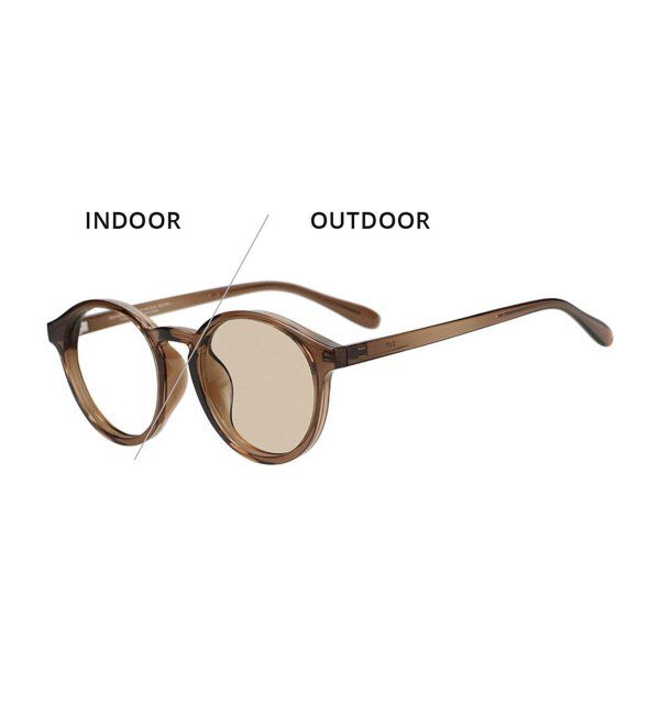  「【WEB限定】ボストン型 調光サングラス | カラーレンズ 軽量 紫外線対策 UVカット レンズの色が変わる」|サングラス|