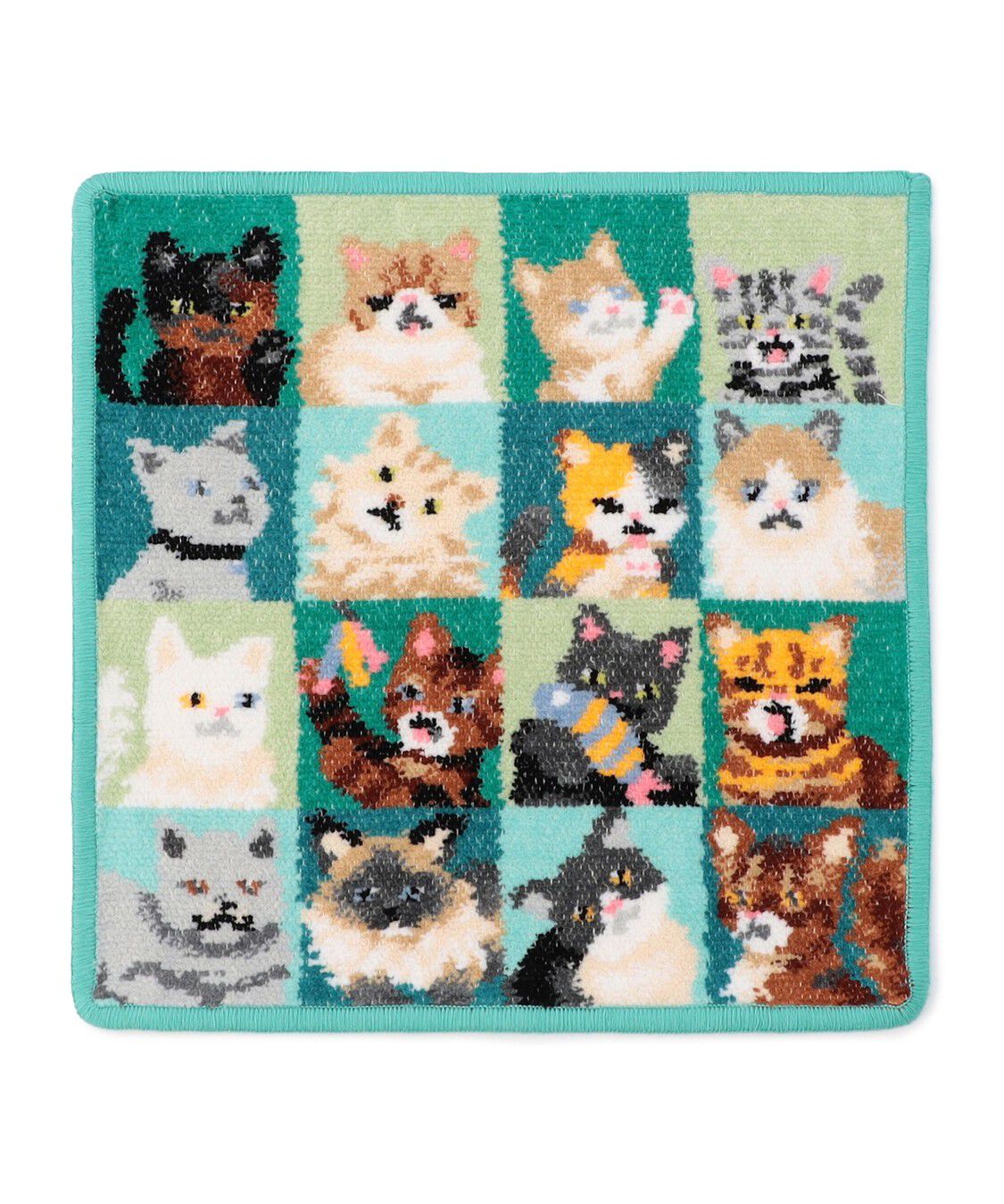 FEILER「ルック！マイキャット　ハンカチ」|ハンカチ|グリーン