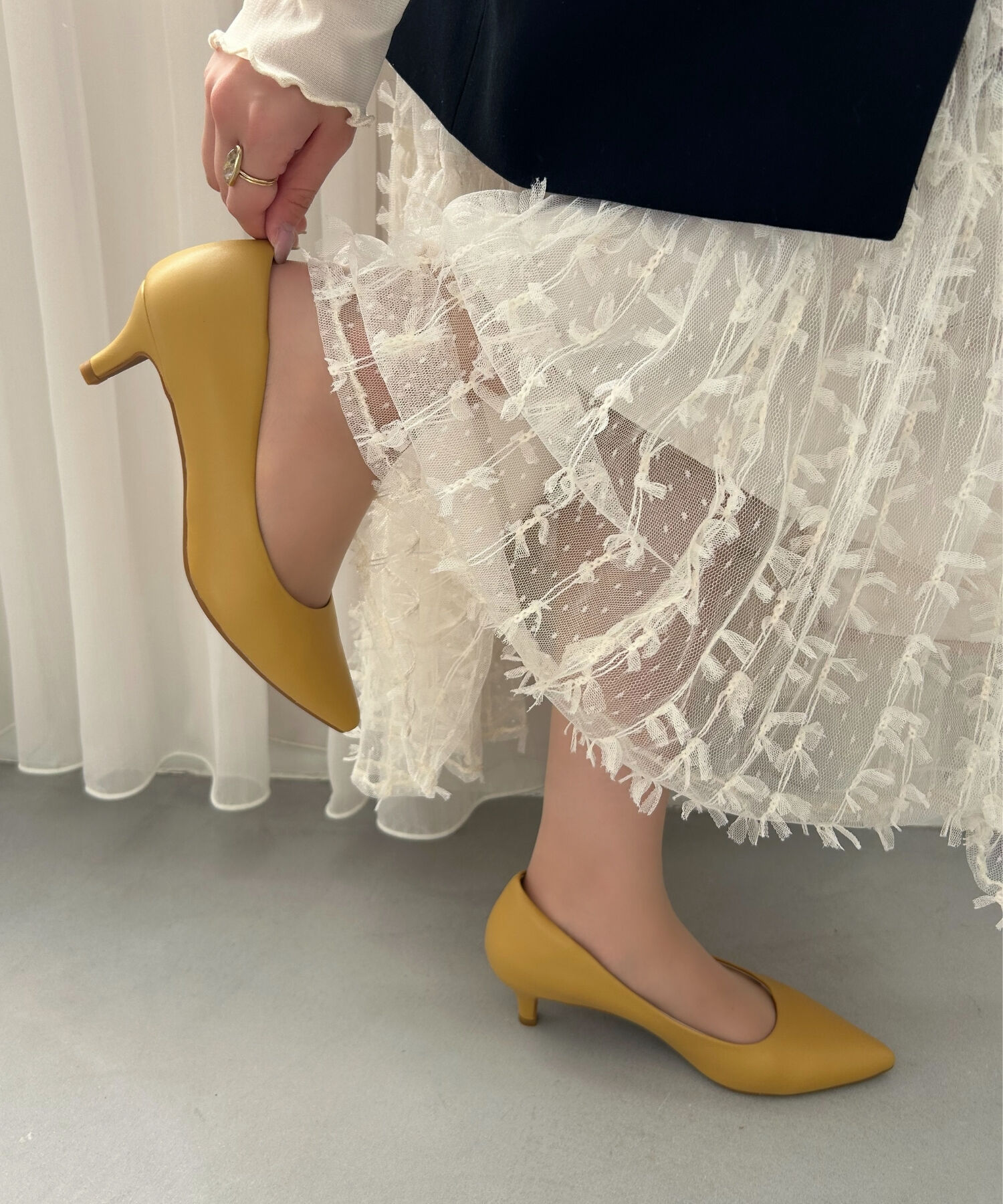 ORiental TRaffic「【跳べるパンプス/シリーズ累計１５０万足突破】ミドルヒール パンプス /R-3202 オフィス」|パンプス|YELLOW