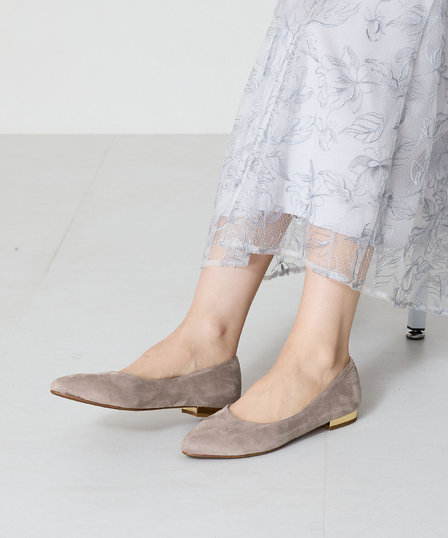 ORiental TRaffic「【WEB限定 / 累計16万足突破】ポインテッドトゥ フラット パンプス /R-4007 通勤靴 厚手クッション」|パンプス|BEIGE