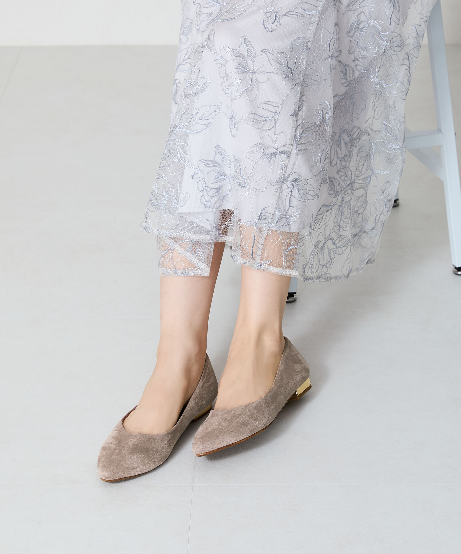 ORiental TRaffic「【WEB限定 / 累計16万足突破】ポインテッドトゥ フラット パンプス /R-4007 通勤靴 厚手クッション」|パンプス|