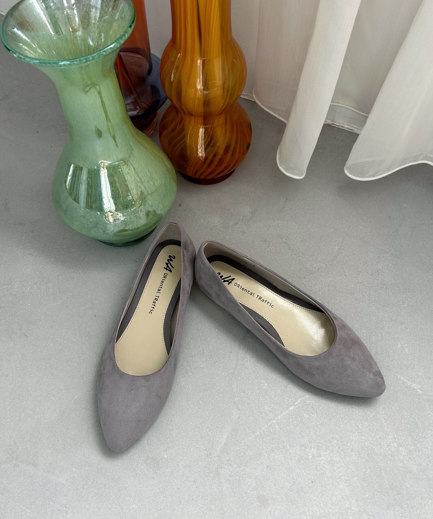 ORiental TRaffic「【WEB限定 / 累計16万足突破】ポインテッドトゥ フラット パンプス /R-4007 通勤靴 厚手クッション」|パンプス|