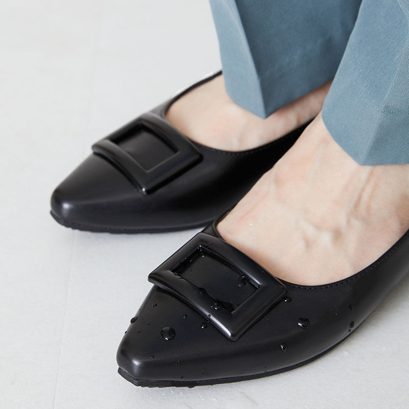 ORiental TRaffic「【防水】スクエアバックル レイン パンプス /R-1019 レインシューズ フラット」|パンプス|