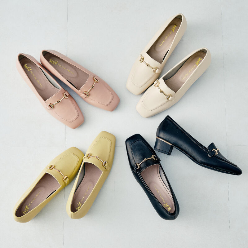 WA Oriental TRaffic「【定番】メタリックラインビットヒールローファー/32303 ローファー 人気 売れてる クッション」|パンプス|