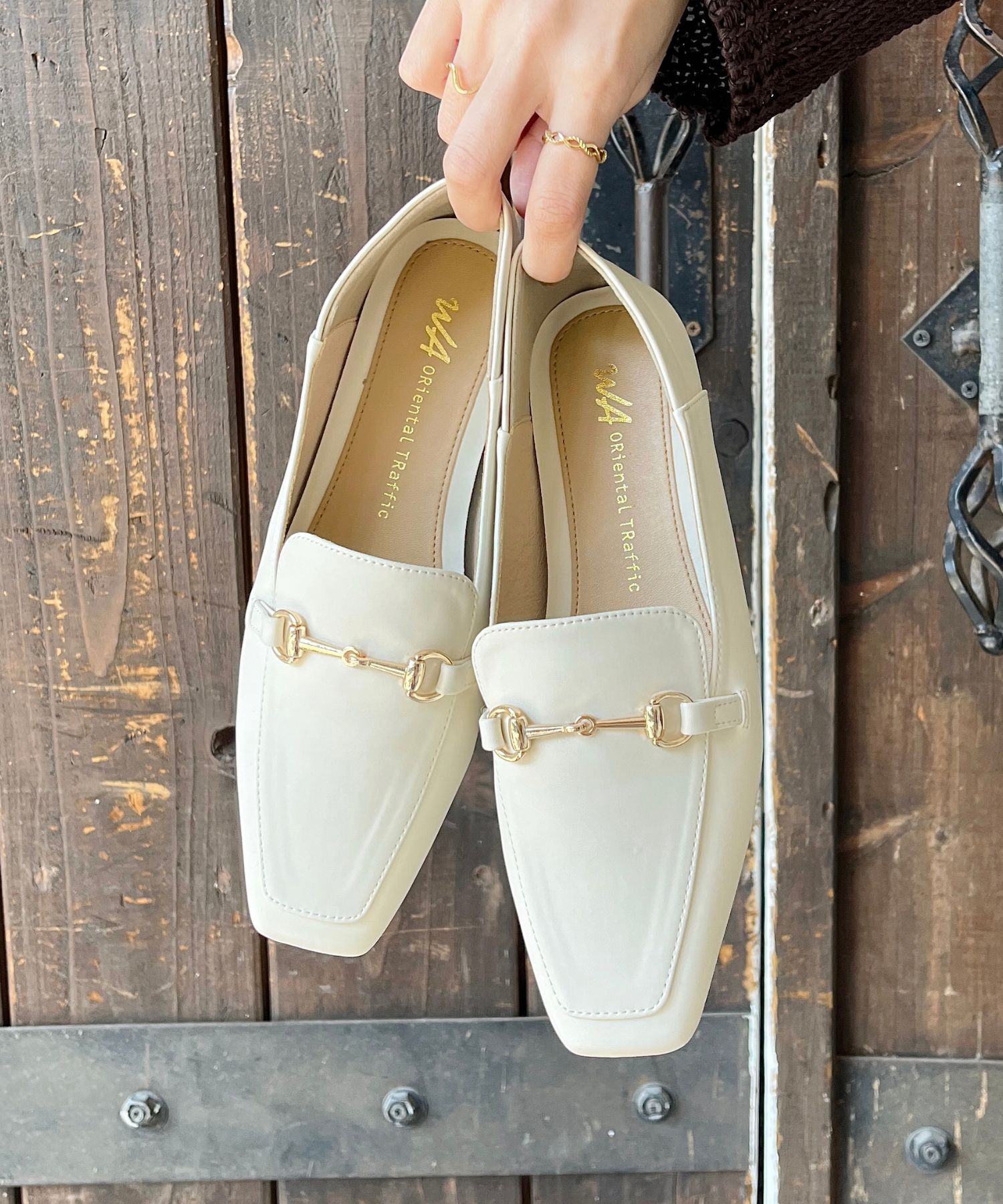 WA Oriental TRaffic「【WEB限定/累計2万足突破】ビット モチーフ バブーシュ ローファー /R-4010 通勤靴 」|パンプス|BEIGE