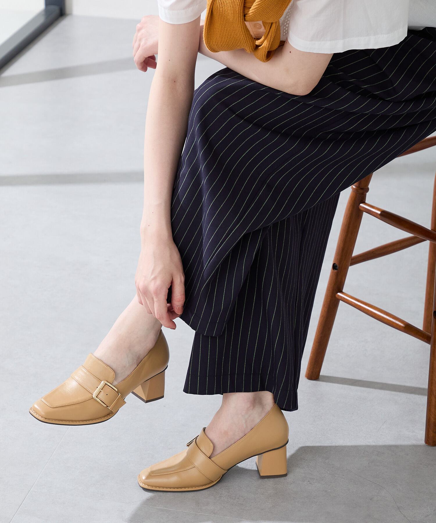 ORiental TRaffic「ベルトデザインヒールローファー/51315」|パンプス|CAMEL