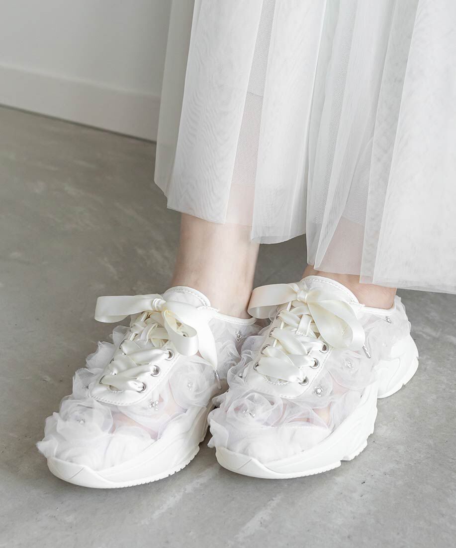  「フラワービジュースニーカーミュール」|スニーカー|