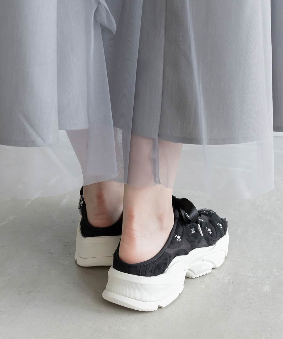  「フラワービジュースニーカーミュール」|スニーカー|