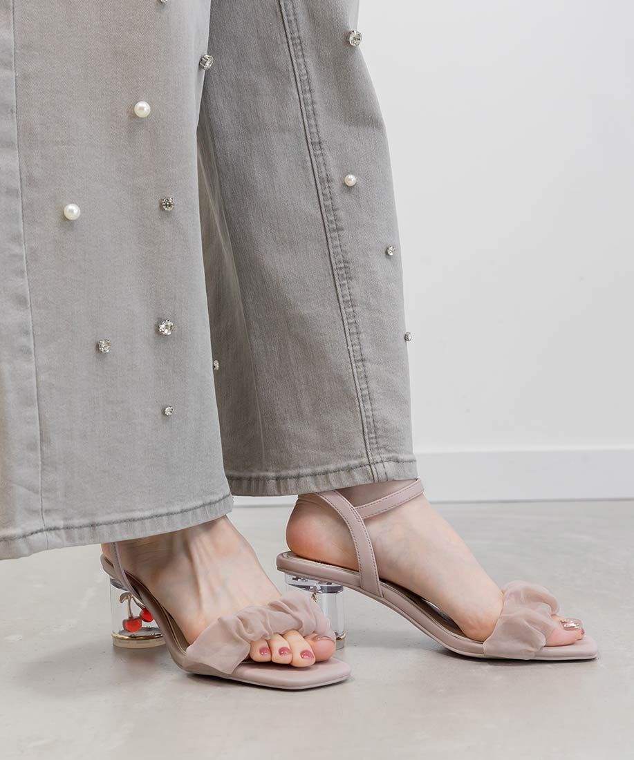  「チェリーヒールストラップサンダル」|サンダル|