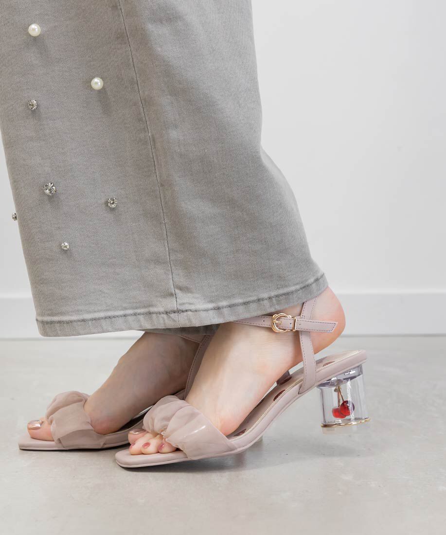  「チェリーヒールストラップサンダル」|サンダル|