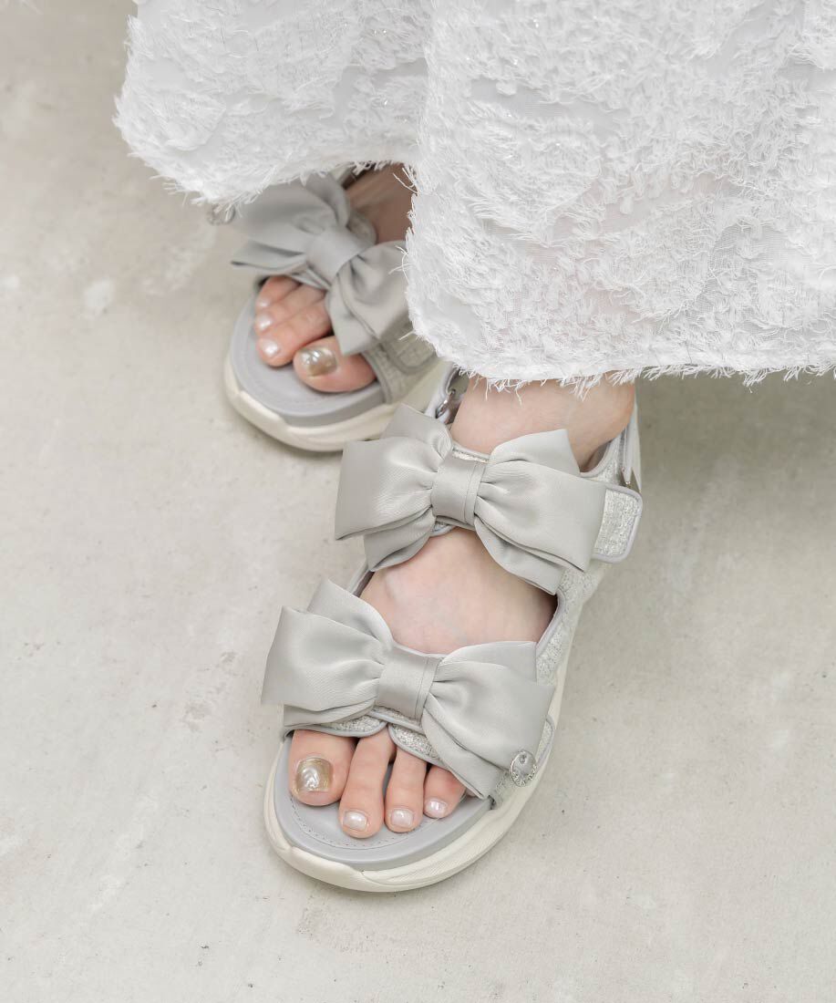  「サテンリボンスポーツサンダル」|サンダル|