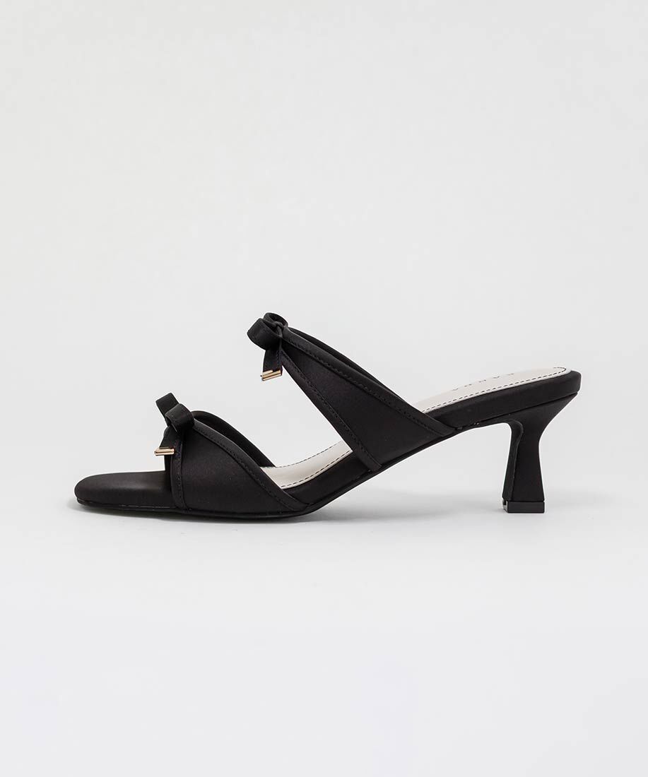  「サテンダブルリボンミュールサンダル」|パンプス|