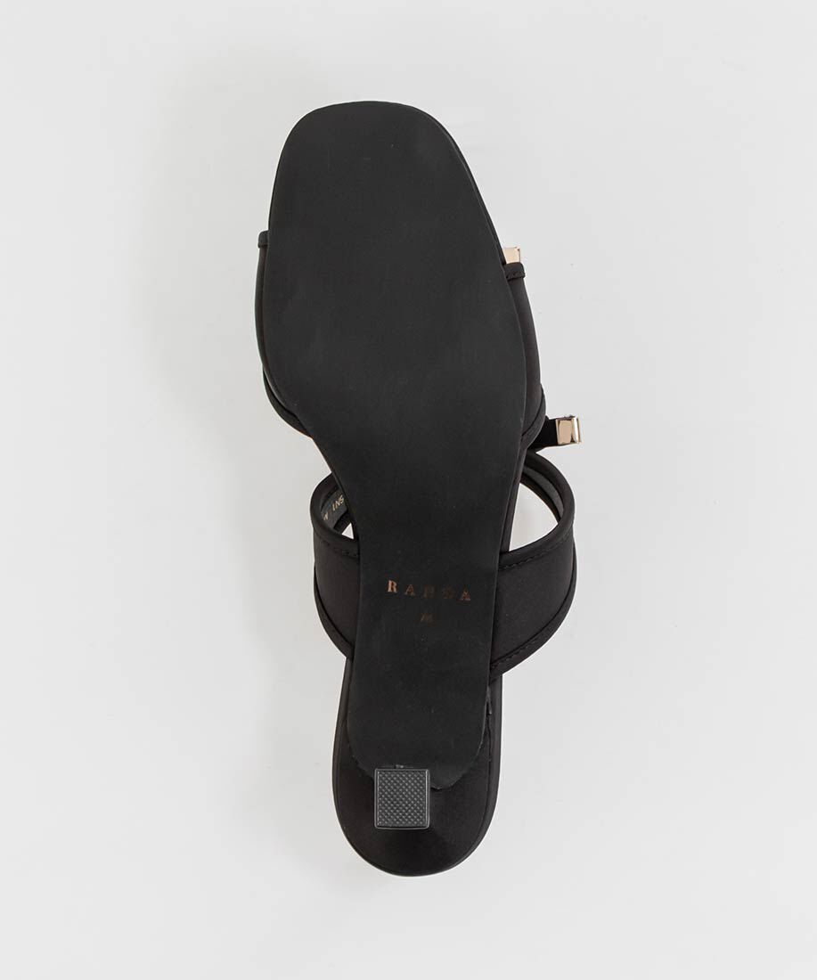  「サテンダブルリボンミュールサンダル」|パンプス|