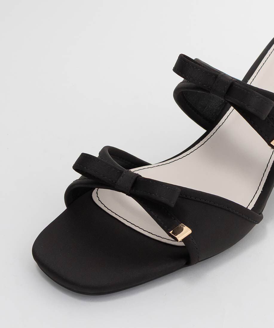  「サテンダブルリボンミュールサンダル」|パンプス|