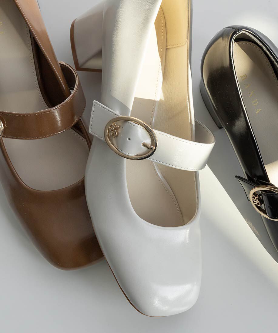  「モノグラムバックルメリージェーンパンプス」|パンプス|