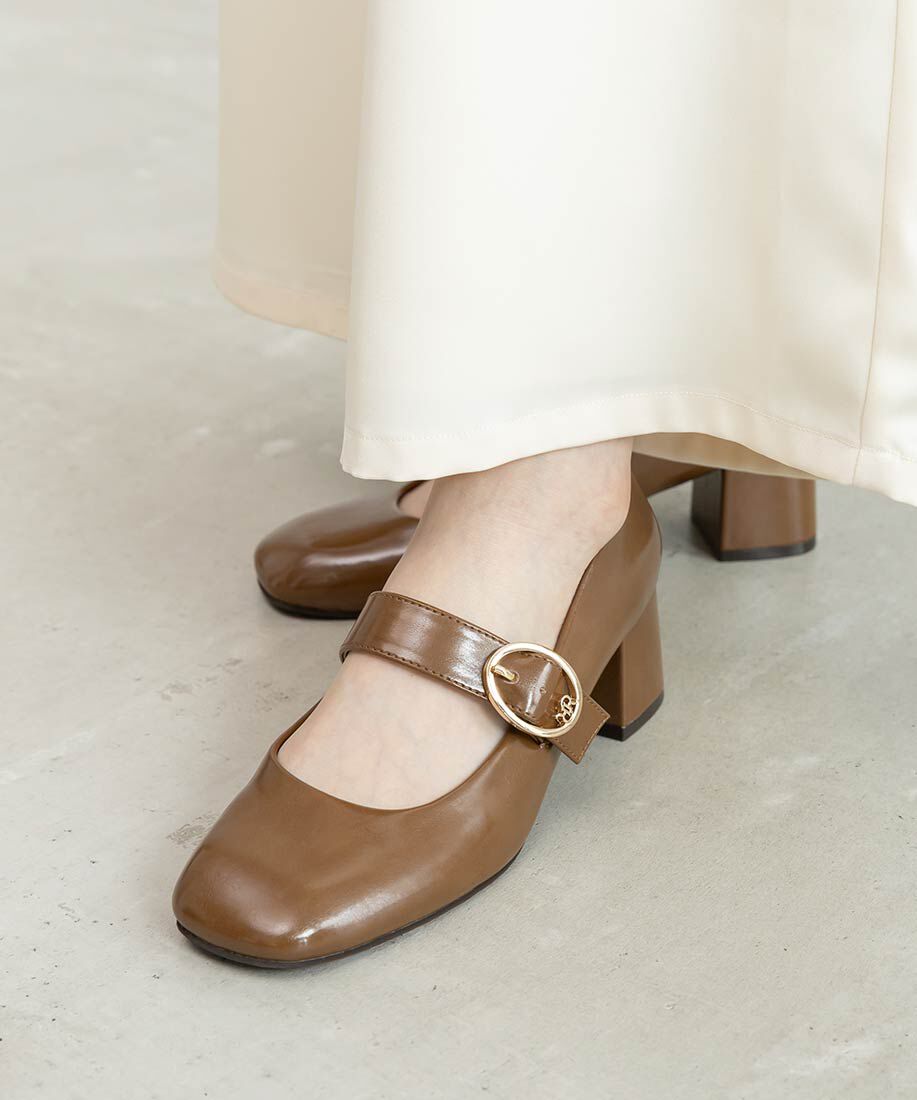  「モノグラムバックルメリージェーンパンプス」|パンプス|ブラウン