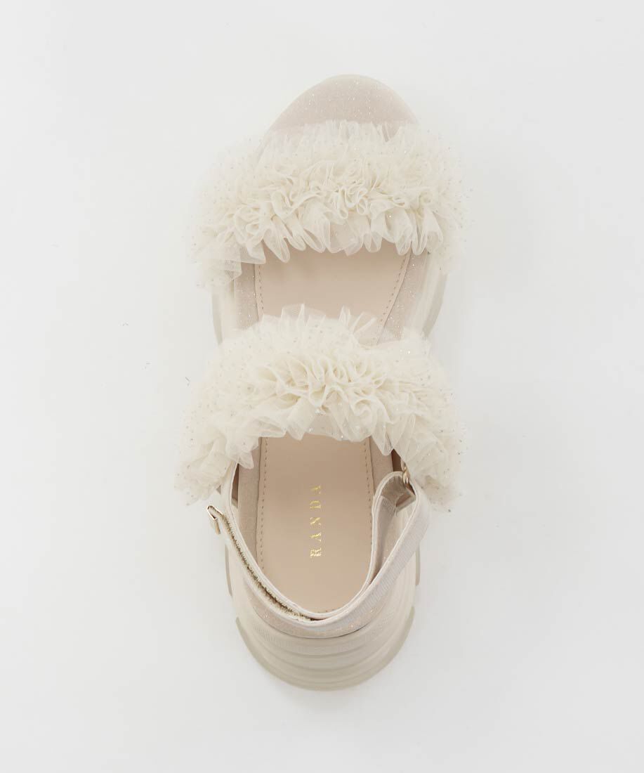  「ボリュームチュールフリルスポーツサンダル」|サンダル|