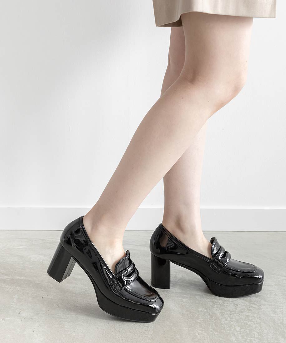  「ストームデザインヒールローファー」|ローファー|