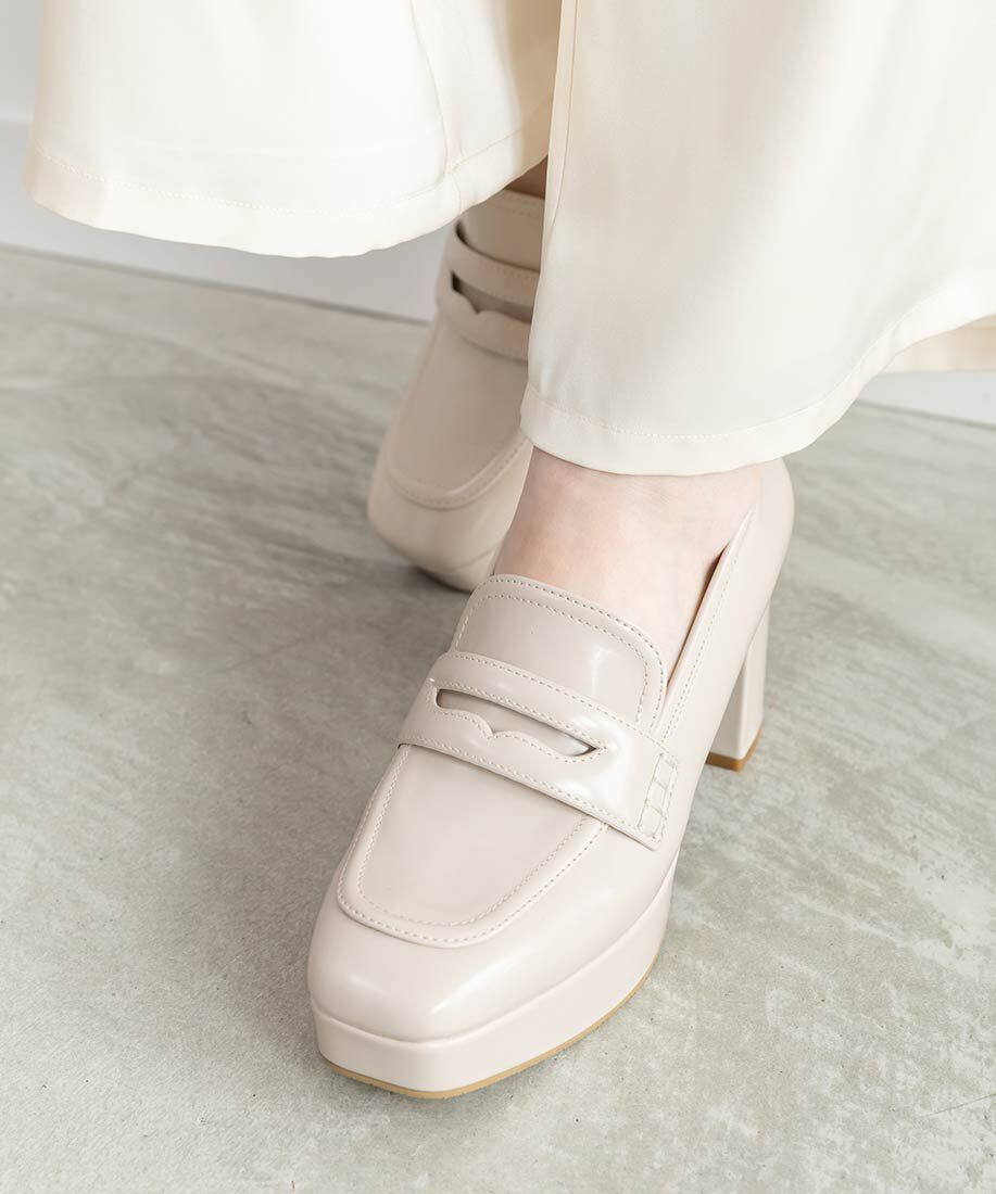  「ストームデザインヒールローファー」|ローファー|