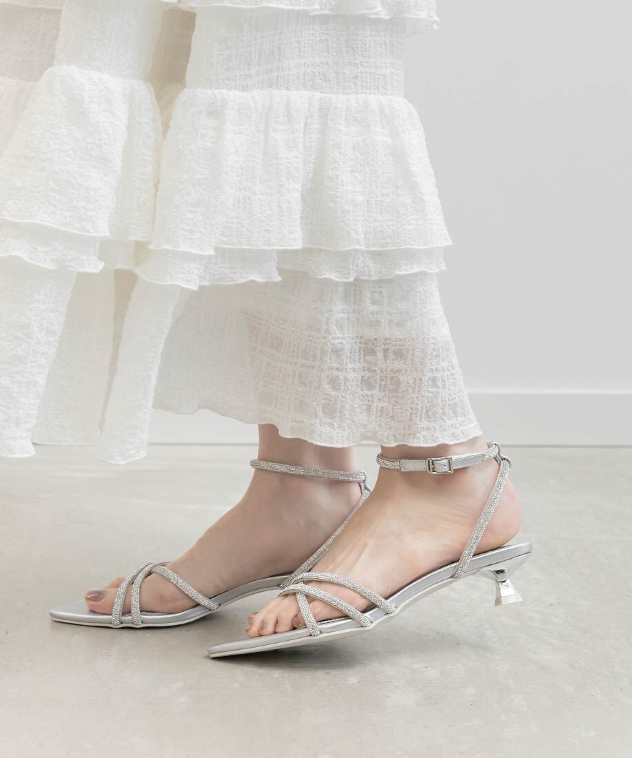  「ビジュークロスストラップサンダル」|サンダル|