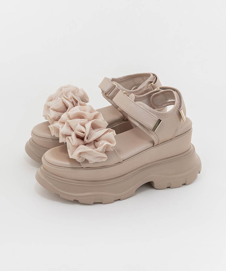  「ボリュームフリルスポーツサンダル」|サンダル|