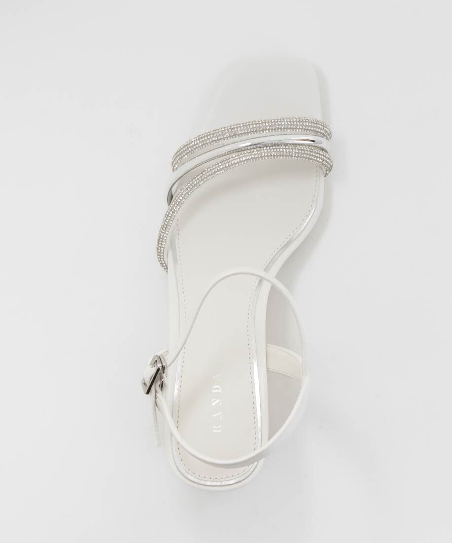  「クリアヒールビジューストラップサンダル」|サンダル|