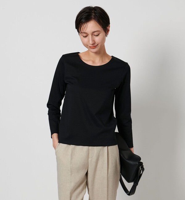 UNITED ARROWS「C DOUBLE クルーネック カットソー」|Tシャツ・カットソー|BLACK