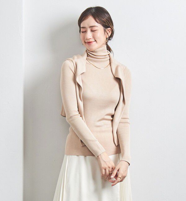 UNITED ARROWS「シルクリブ タートルネック ニット」|ニット・セーター|