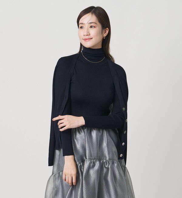 UNITED ARROWS「シルクリブ タートルネック ニット」|ニット・セーター|