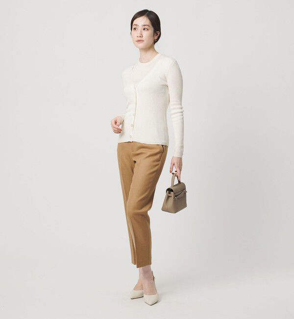 UNITED ARROWS「シルクリブ Vネック カーディガン」|カーディガン|